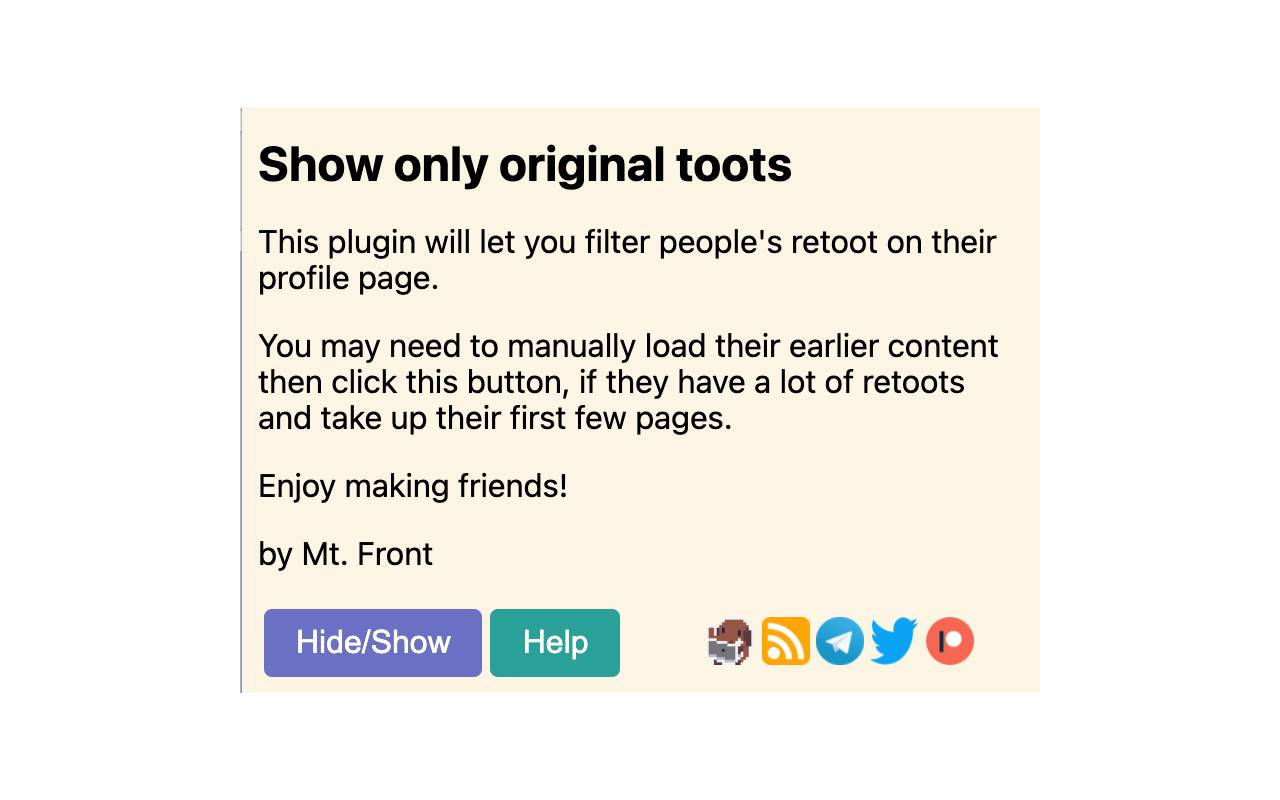 Original Toots Only chrome谷歌浏览器插件_扩展第1张截图