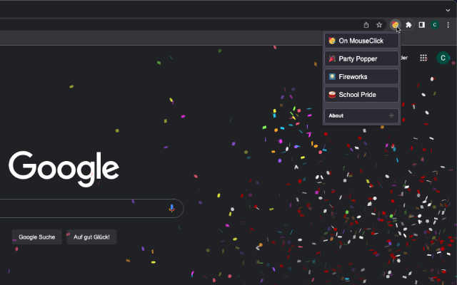 Confetti Party chrome谷歌浏览器插件_扩展第1张截图