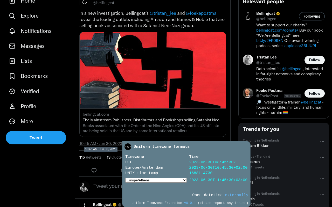 Uniform Timezone Extension chrome谷歌浏览器插件_扩展第1张截图