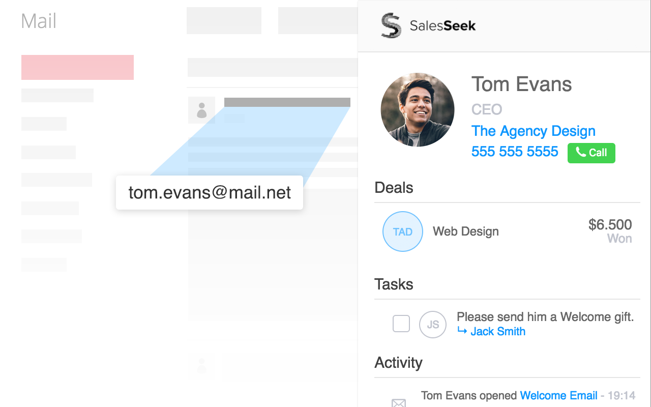 SalesSeek CRM for Chrome chrome谷歌浏览器插件_扩展第5张截图