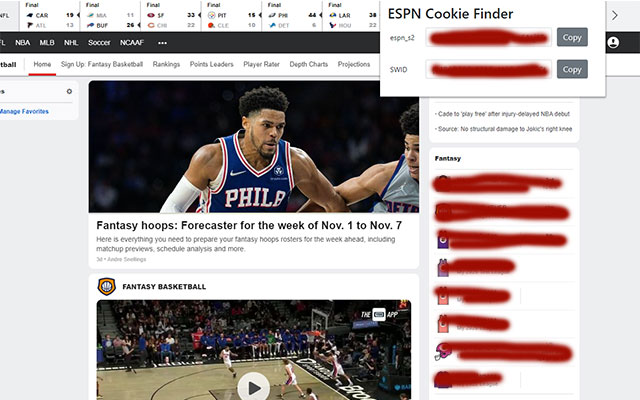 ESPN Cookie Finder chrome谷歌浏览器插件_扩展第1张截图