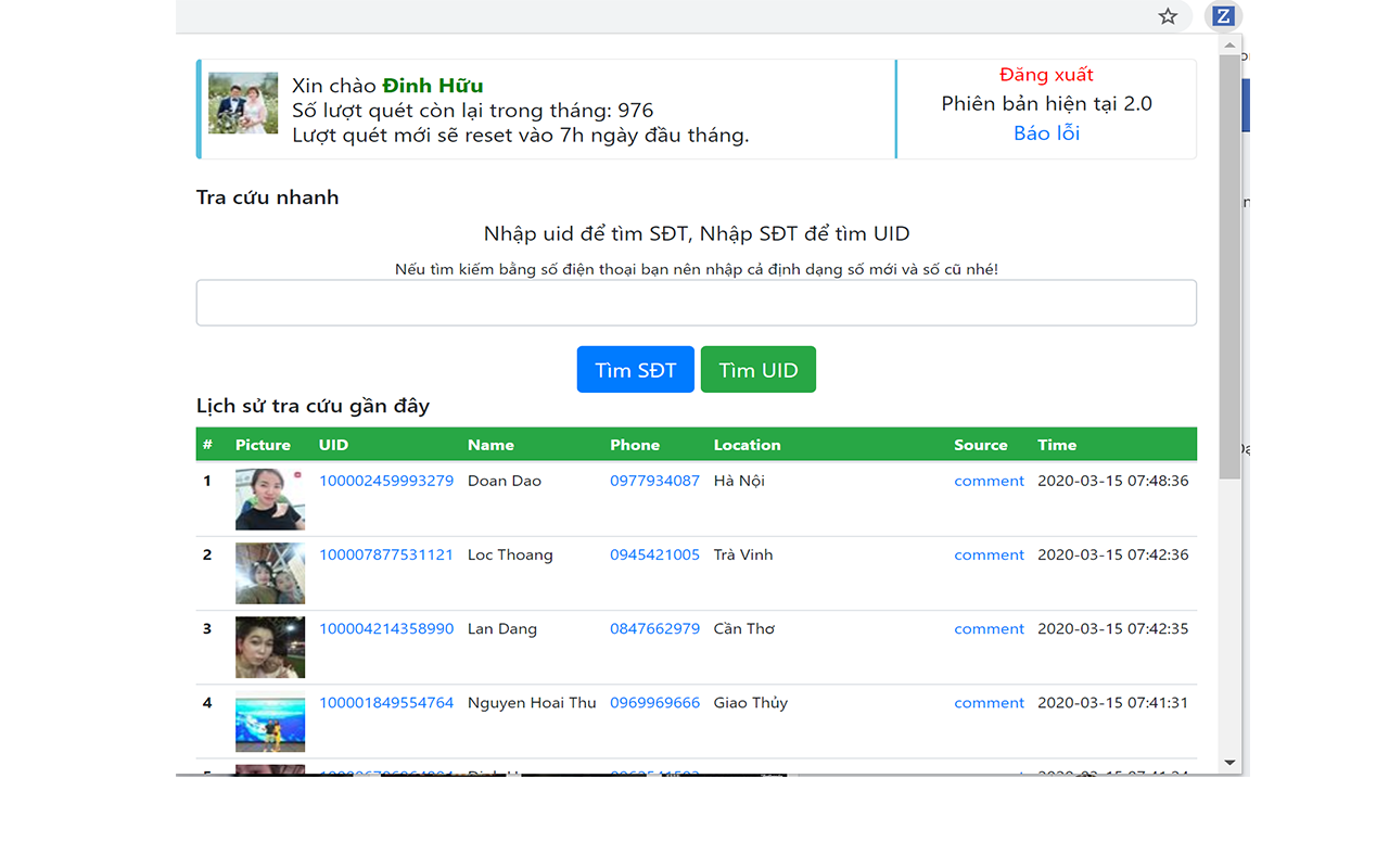 Zface - công cụ chuyển đổi SĐT từ UID chrome谷歌浏览器插件_扩展第2张截图
