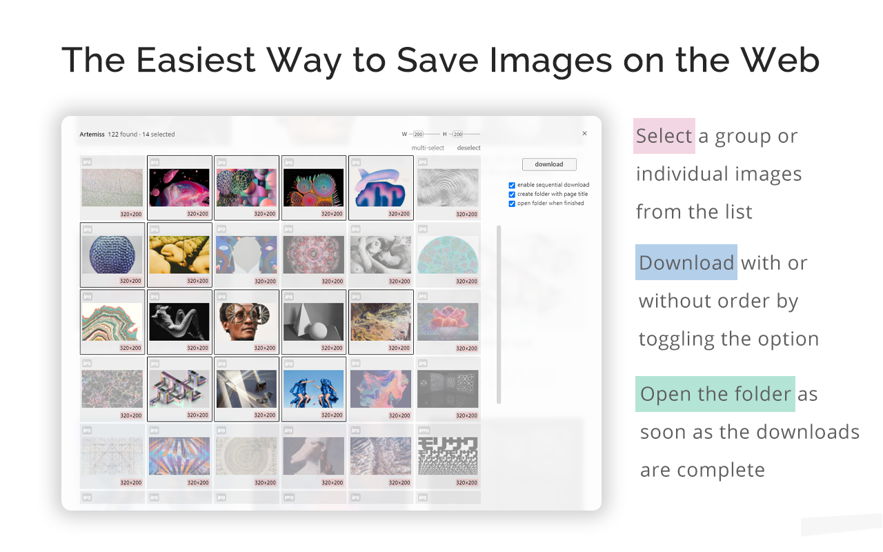 Artemiss - Image downloader chrome谷歌浏览器插件_扩展第1张截图
