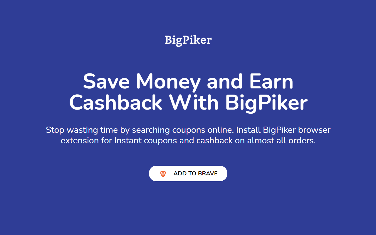 BigPiker - Get Cashback on online Shopping chrome谷歌浏览器插件_扩展第1张截图