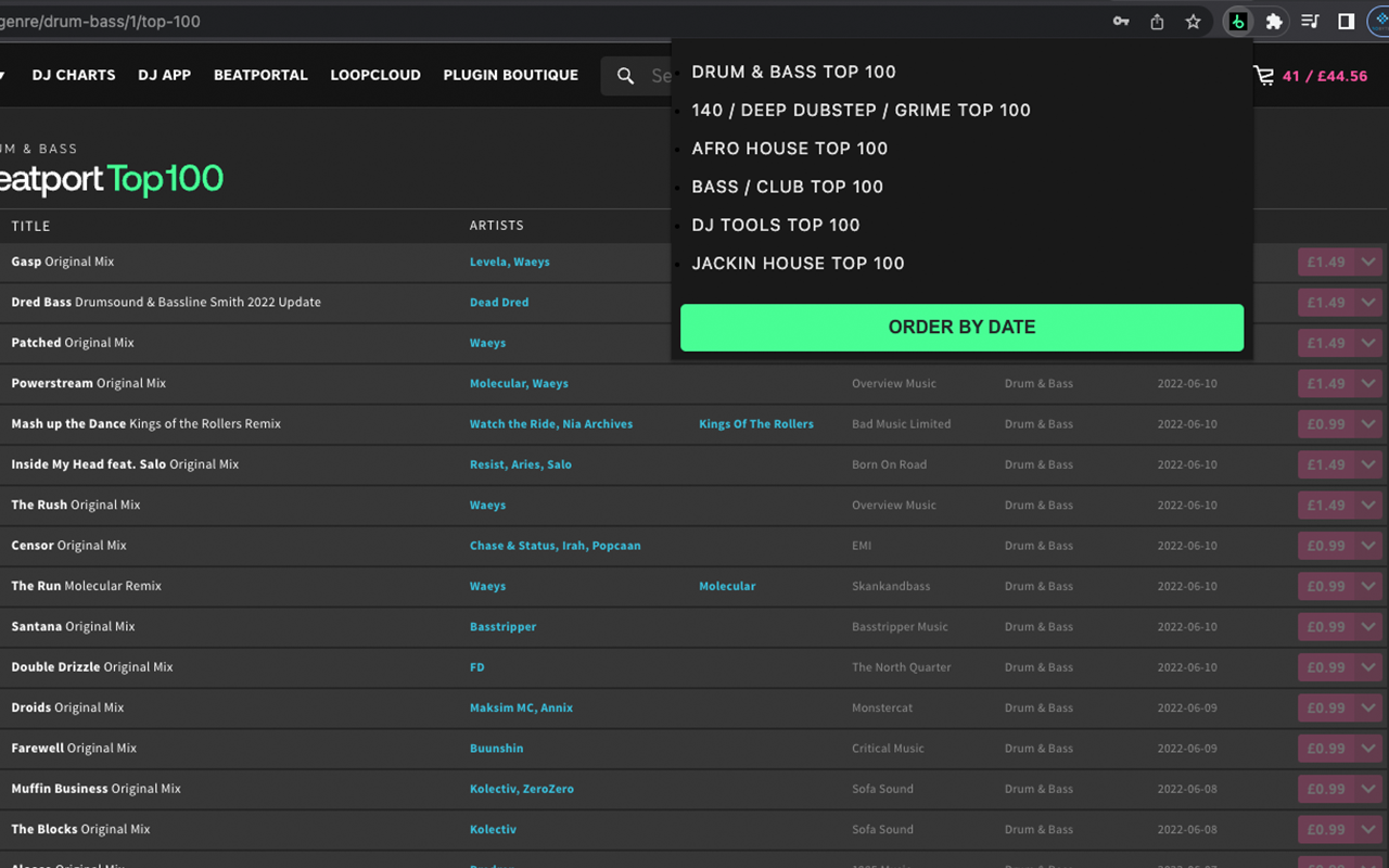 Beatport chrome谷歌浏览器插件_扩展第1张截图
