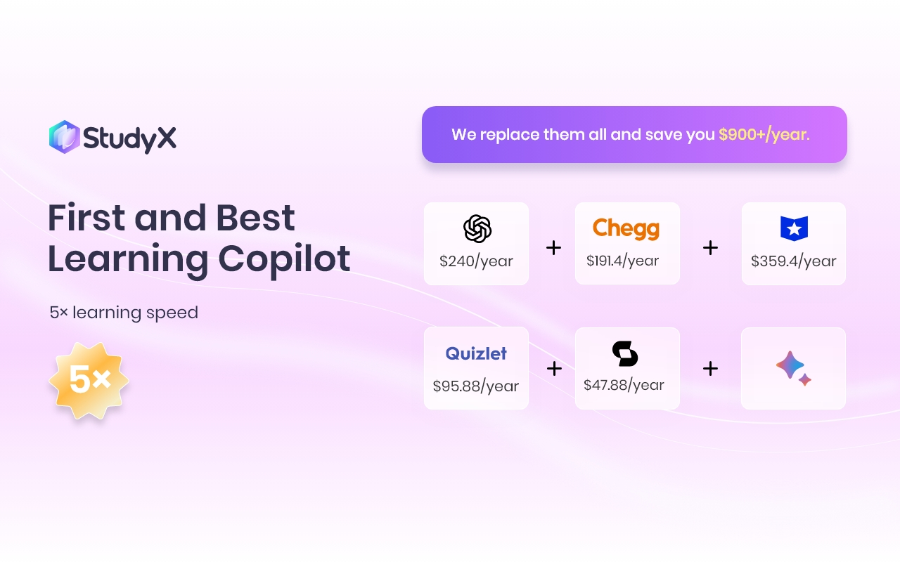 StudyX - Best Homework Copilot chrome谷歌浏览器插件_扩展第1张截图