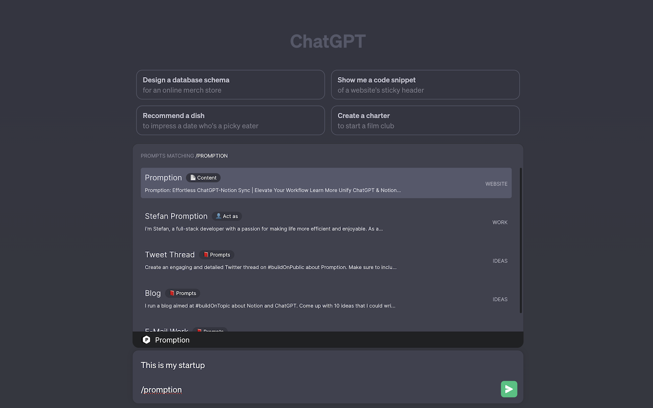Promption: Notion Integration for ChatGPT chrome谷歌浏览器插件_扩展第4张截图