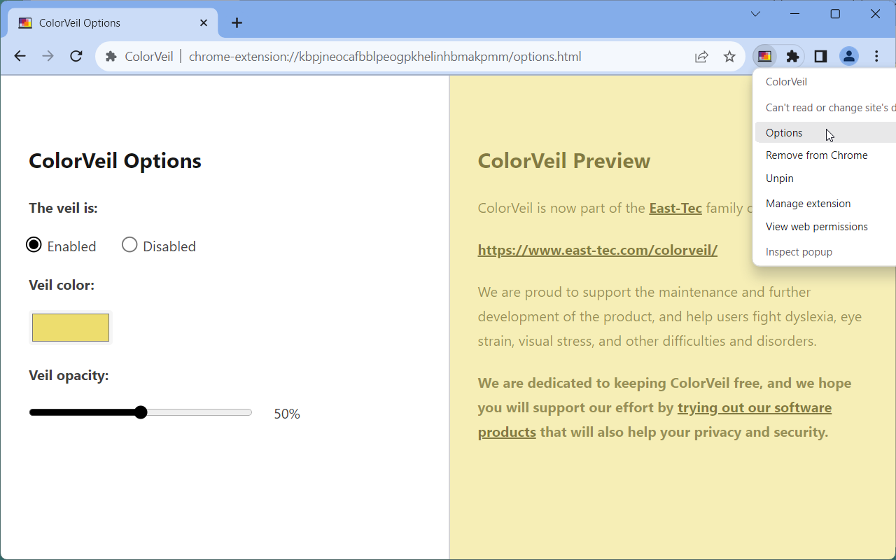 ColorVeil chrome谷歌浏览器插件_扩展第1张截图