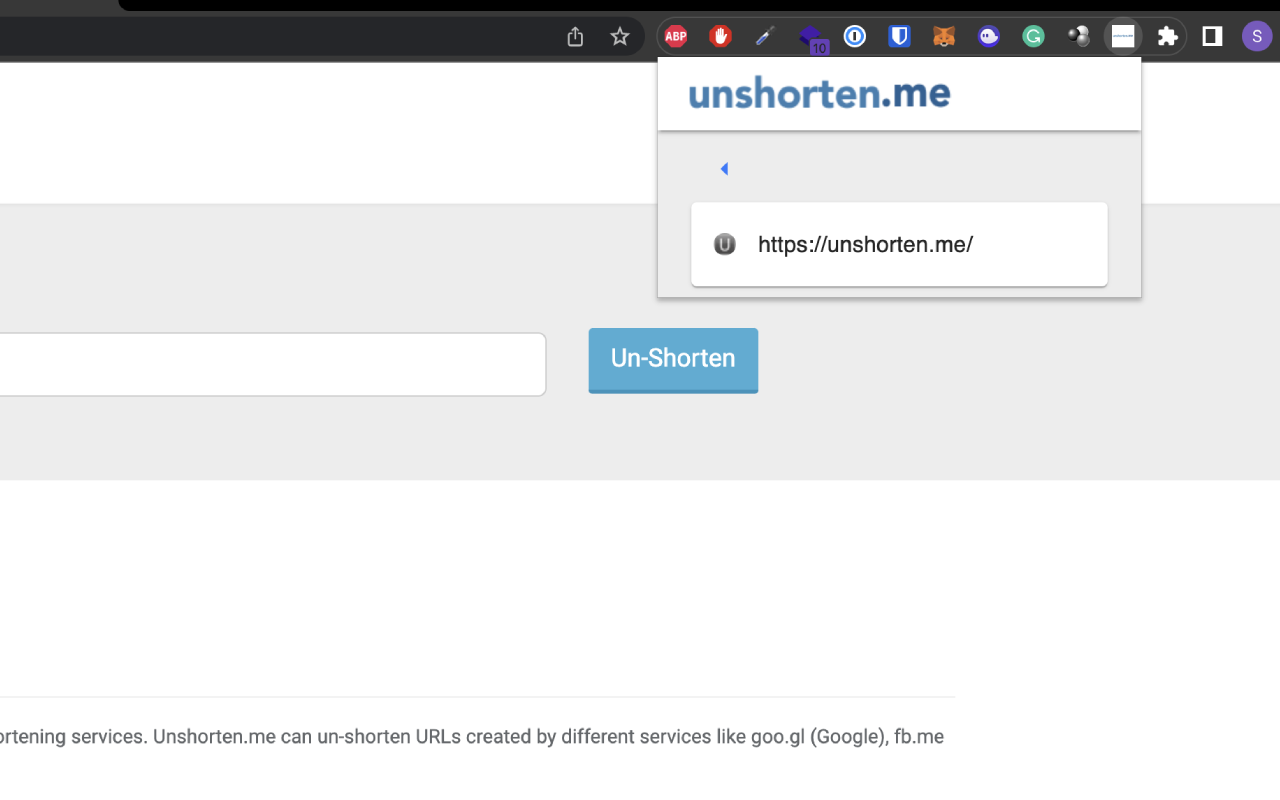 Unshorten.Me chrome谷歌浏览器插件_扩展第1张截图