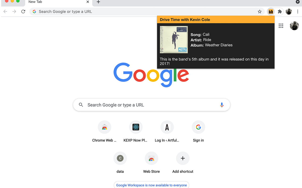 KEXP Now Playing chrome谷歌浏览器插件_扩展第1张截图