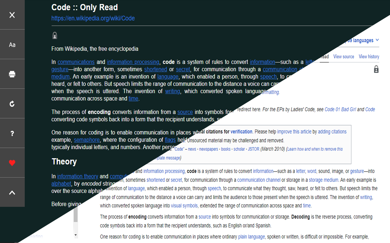 Only Read chrome谷歌浏览器插件_扩展第1张截图