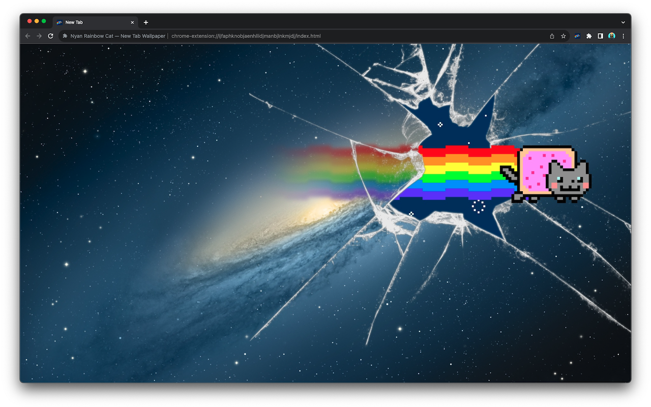 Nyan Rainbow Cat — New Tab Wallpaper chrome谷歌浏览器插件_扩展第1张截图