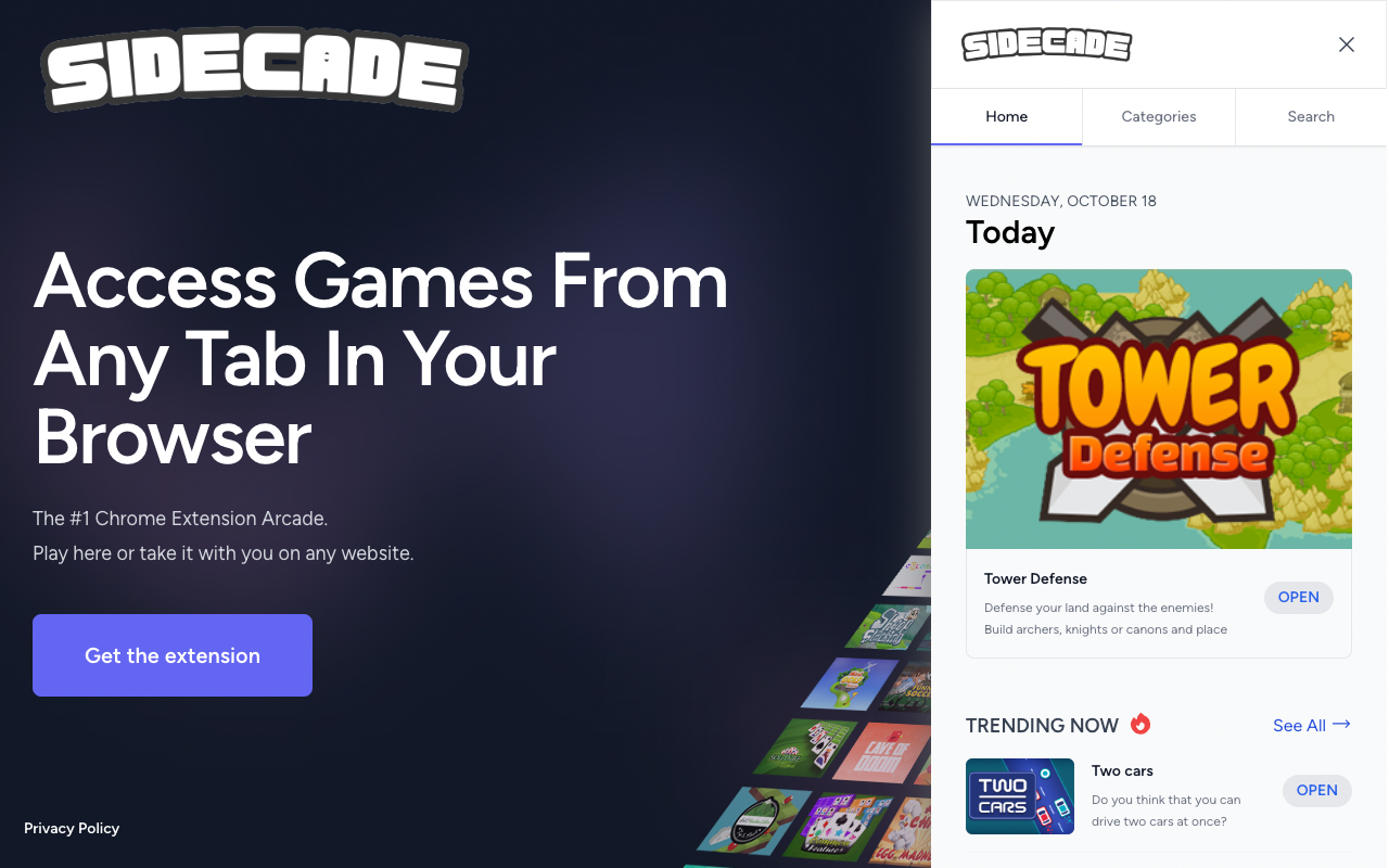 Sidecade chrome谷歌浏览器插件_扩展第2张截图