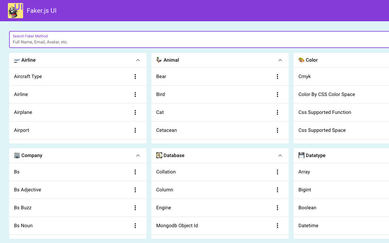 Faker.js UI chrome谷歌浏览器插件_扩展第1张截图