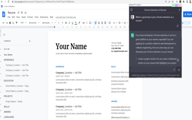 Simple GPT Overlay chrome谷歌浏览器插件_扩展第1张截图