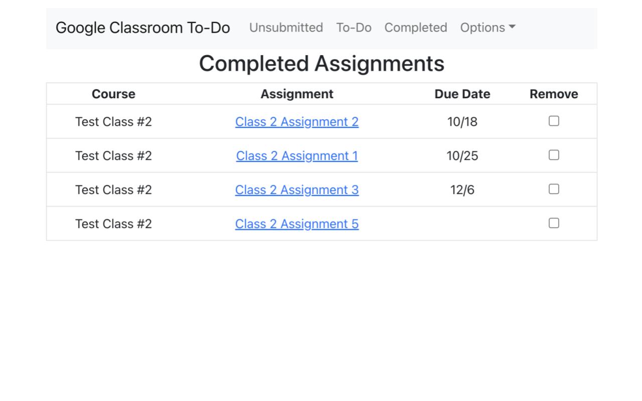 Google Classroom To-Do List chrome谷歌浏览器插件_扩展第2张截图