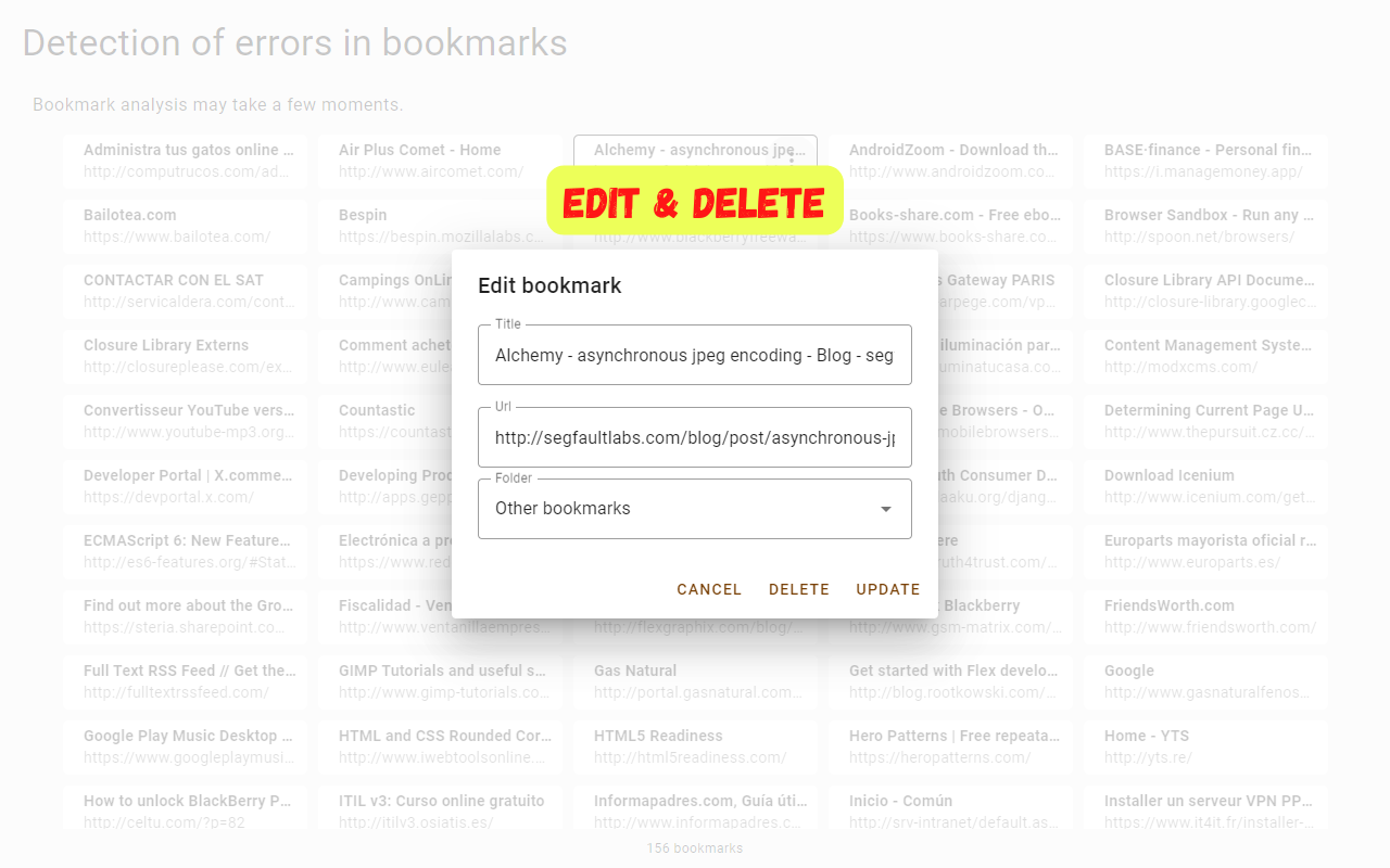 Bookmarks Clean - Detect damaged bookmarks chrome谷歌浏览器插件_扩展第2张截图
