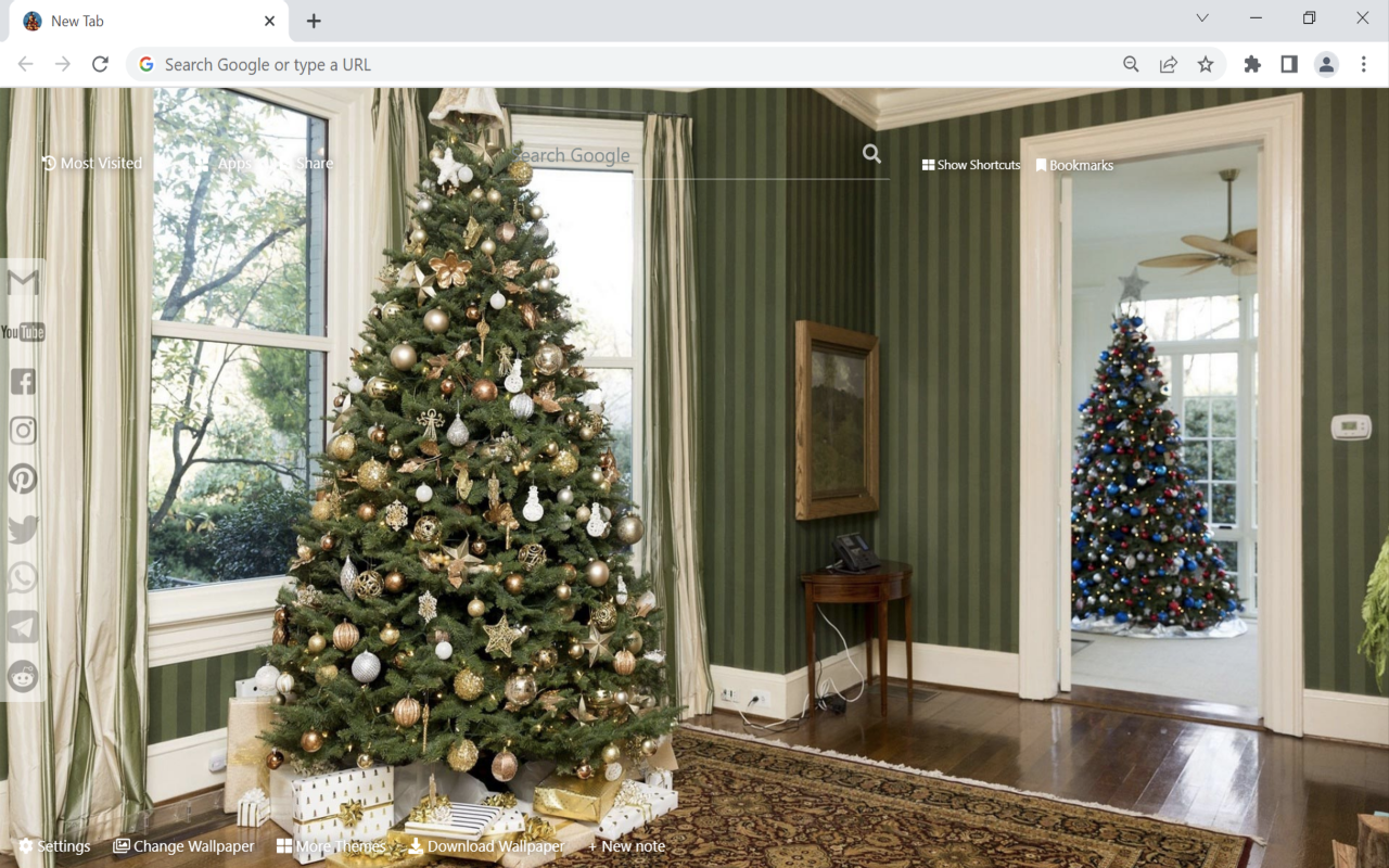Christmas Tree Wallpaper New Tab chrome谷歌浏览器插件_扩展第1张截图