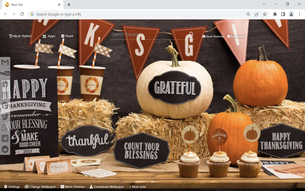 Thanksgiving Wallpaper New Tab chrome谷歌浏览器插件_扩展第1张截图