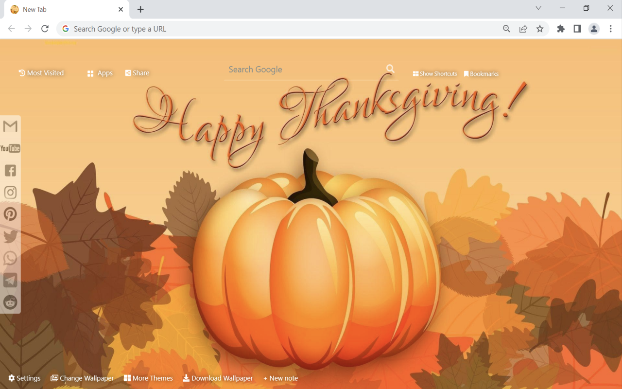 Thanksgiving Wallpaper New Tab chrome谷歌浏览器插件_扩展第2张截图