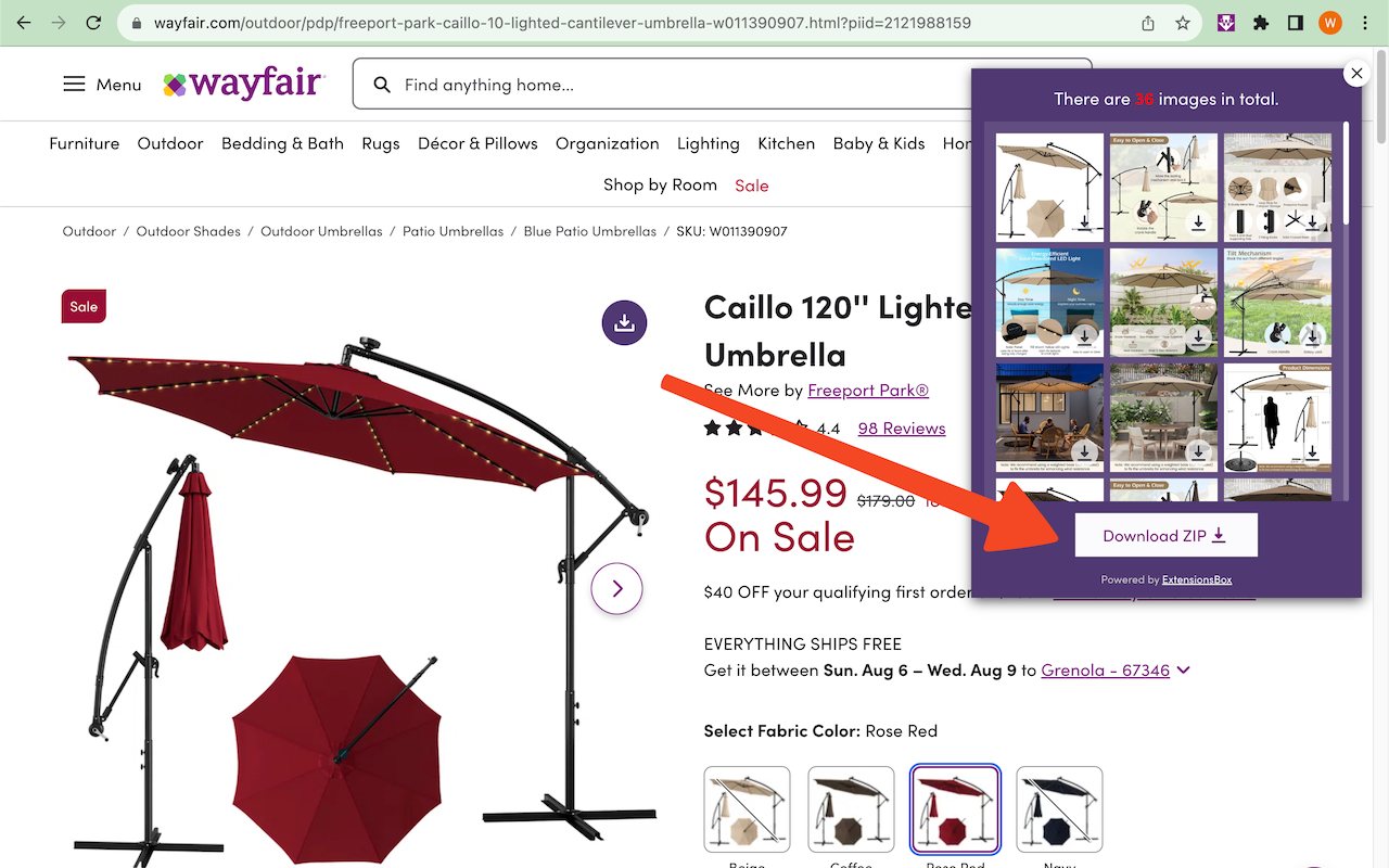 Wayfair Images Downloader chrome谷歌浏览器插件_扩展第2张截图