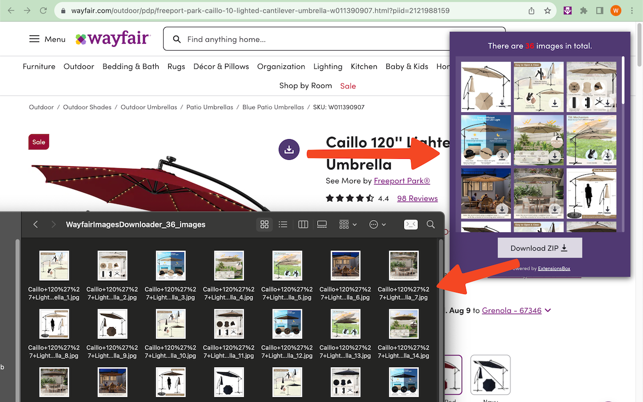 Wayfair Images Downloader chrome谷歌浏览器插件_扩展第3张截图