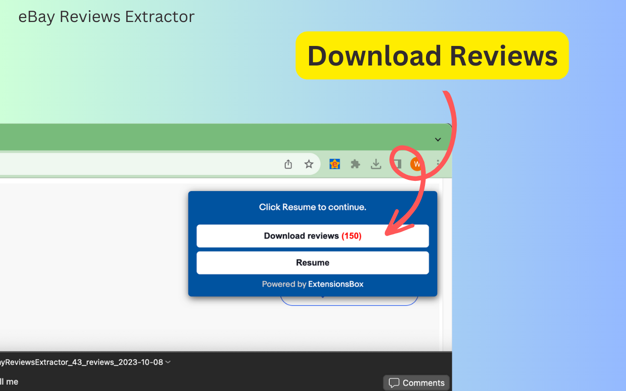 eBay商品评论一键导出CSV chrome谷歌浏览器插件_扩展第3张截图