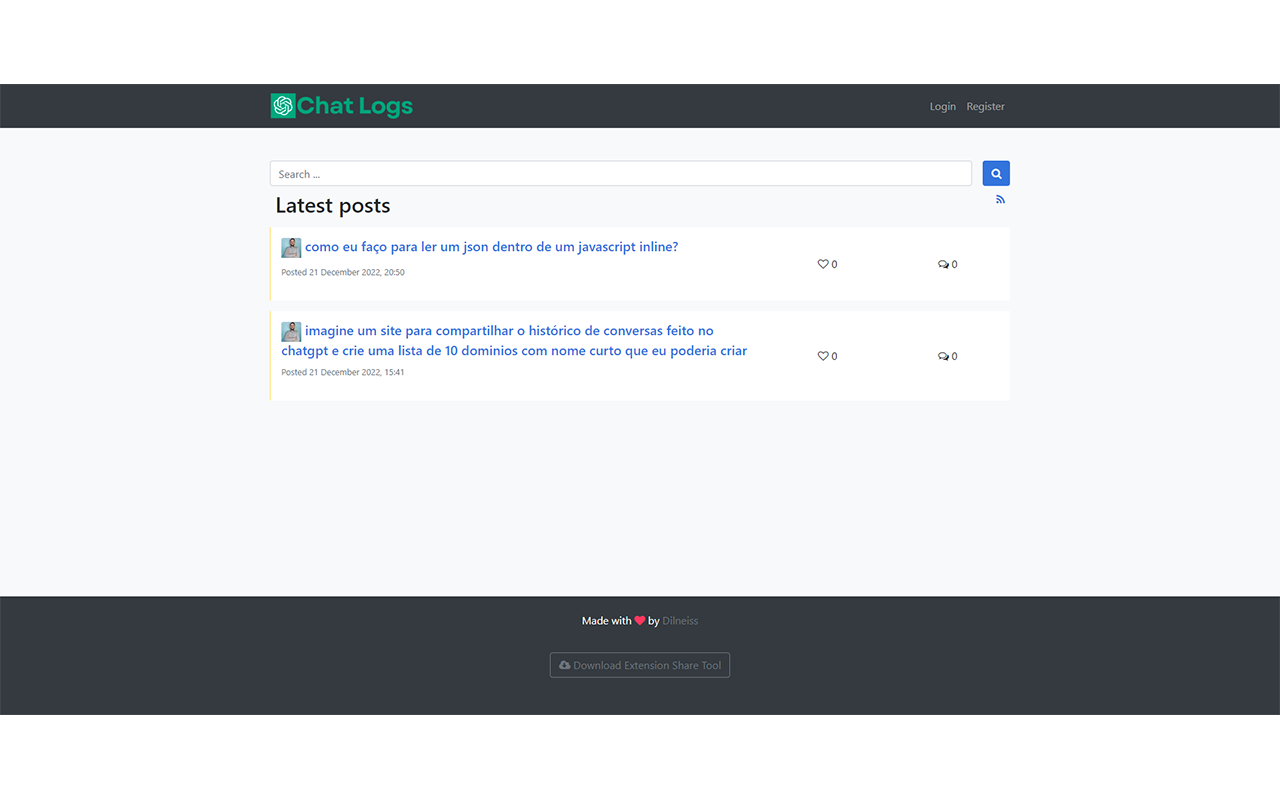 Chat Logs: Share your ChatGPT conversations chrome谷歌浏览器插件_扩展第1张截图