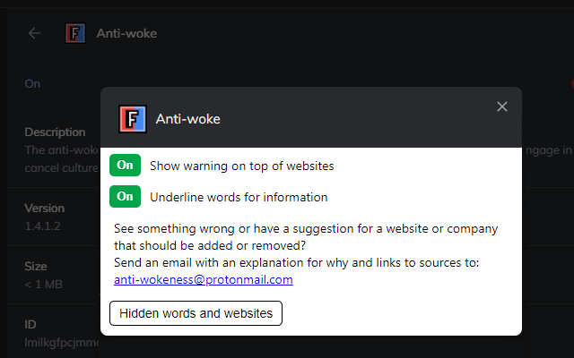 Anti-woke chrome谷歌浏览器插件_扩展第2张截图