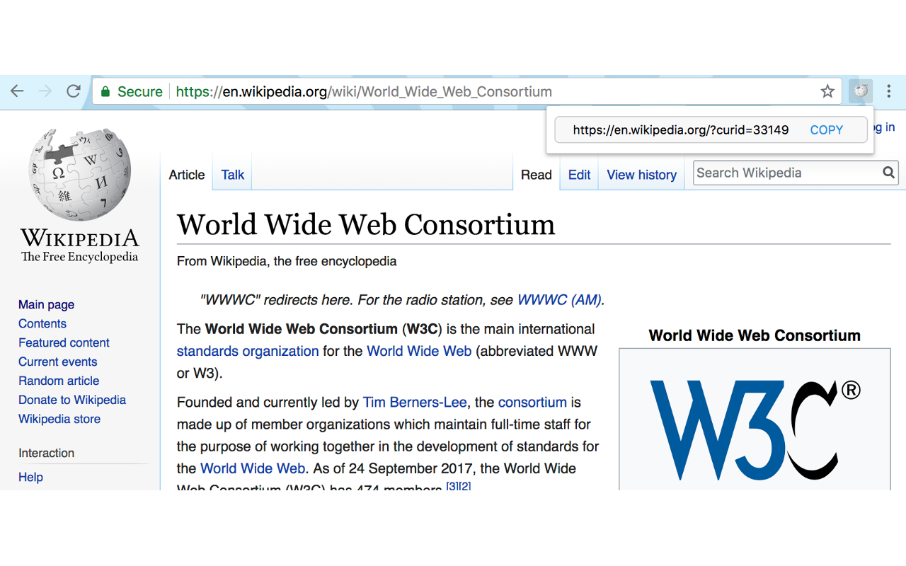 Wikipedia URL Shortener chrome谷歌浏览器插件_扩展第1张截图
