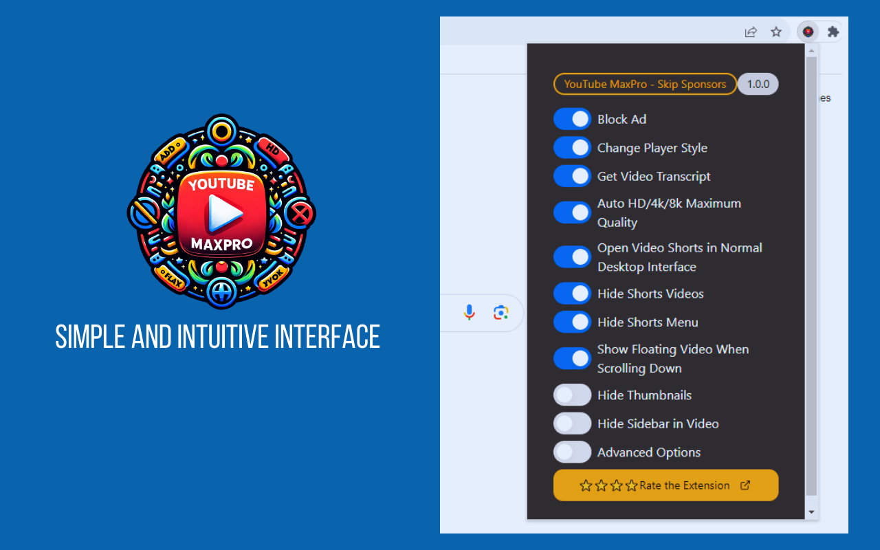YouTube MaxPro - Omitir Sponsors chrome谷歌浏览器插件_扩展第4张截图
