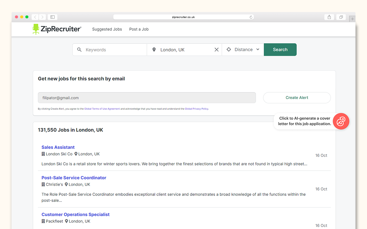 AI Cover Letter Generator by Kickresume chrome谷歌浏览器插件_扩展第3张截图