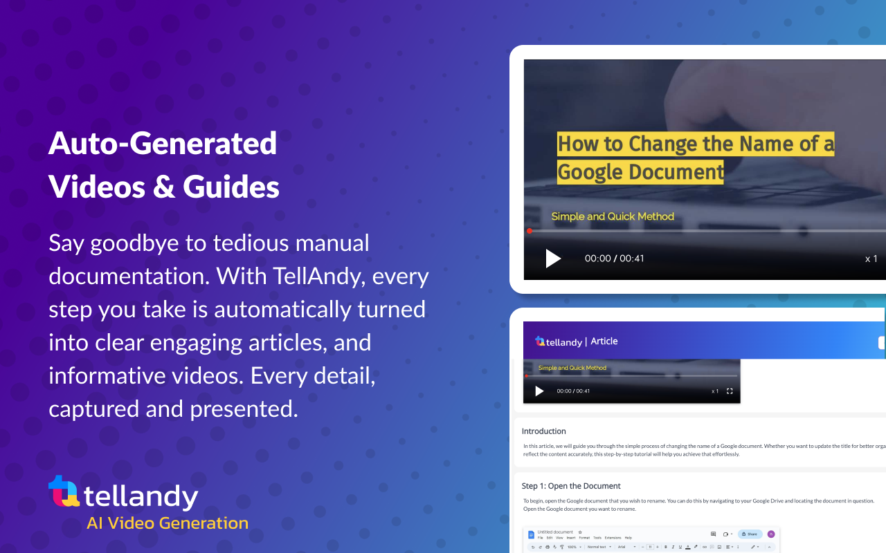 TellAndy: AI-Generated Guides and Videos chrome谷歌浏览器插件_扩展第2张截图