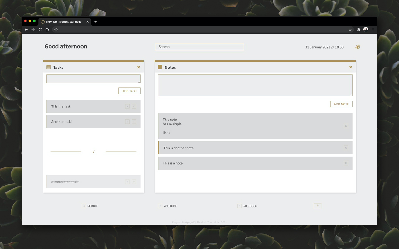 Elegant Startage | New Tab chrome谷歌浏览器插件_扩展第1张截图