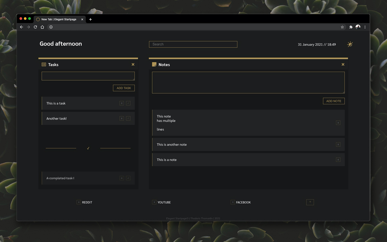 Elegant Startage | New Tab chrome谷歌浏览器插件_扩展第2张截图