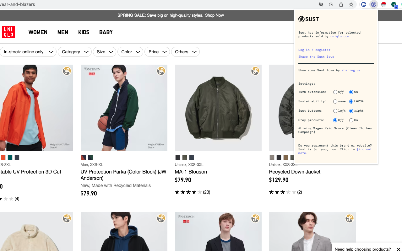 Sust: Get Sustainable Fashion chrome谷歌浏览器插件_扩展第1张截图