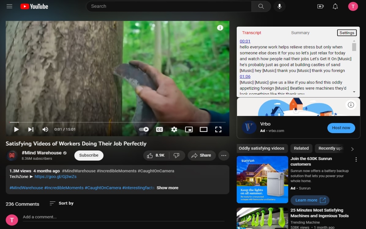 ChatGPT Video Summarizer chrome谷歌浏览器插件_扩展第1张截图