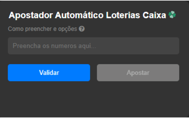 Apostas automáticas Loterias Caixa chrome谷歌浏览器插件_扩展第1张截图