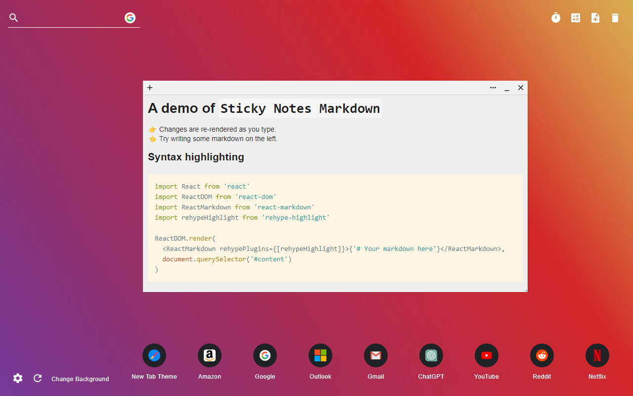 Sticky Notes New Tab chrome谷歌浏览器插件_扩展第2张截图