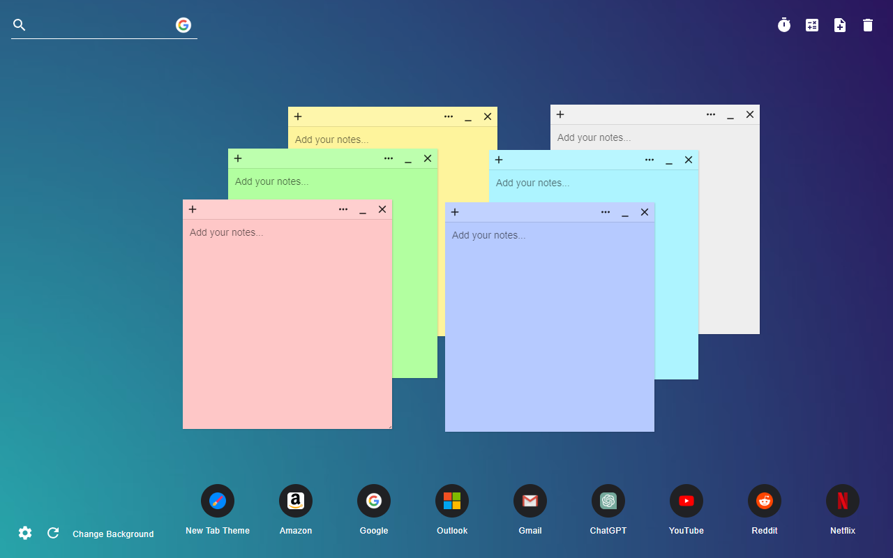 Sticky Notes New Tab chrome谷歌浏览器插件_扩展第5张截图