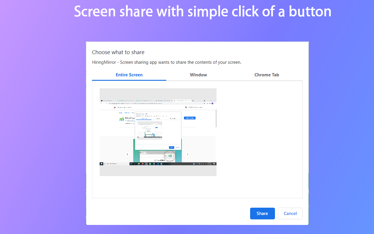 HiringMirror - Screen sharing app chrome谷歌浏览器插件_扩展第1张截图