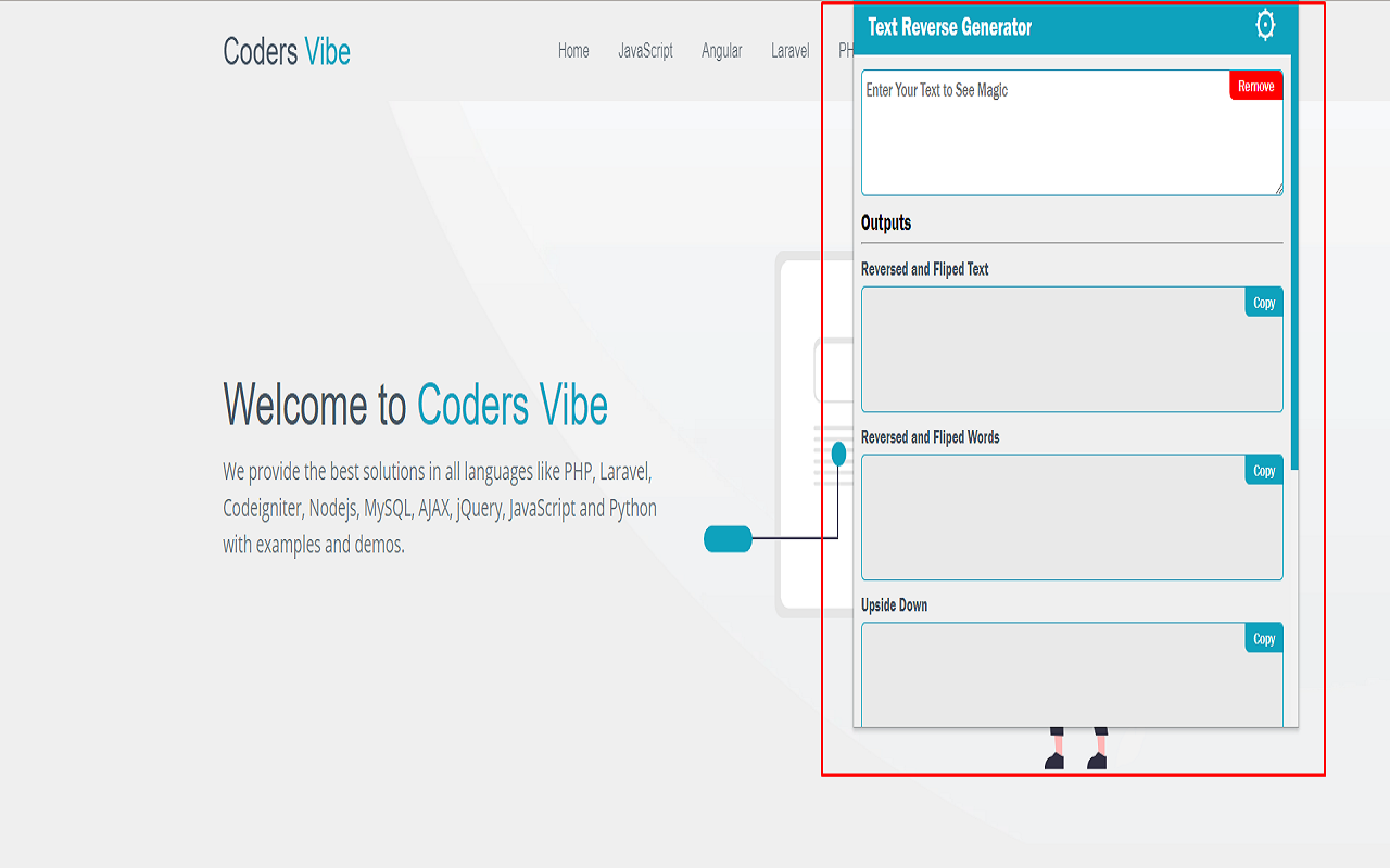 Text Reverse Generator chrome谷歌浏览器插件_扩展第1张截图