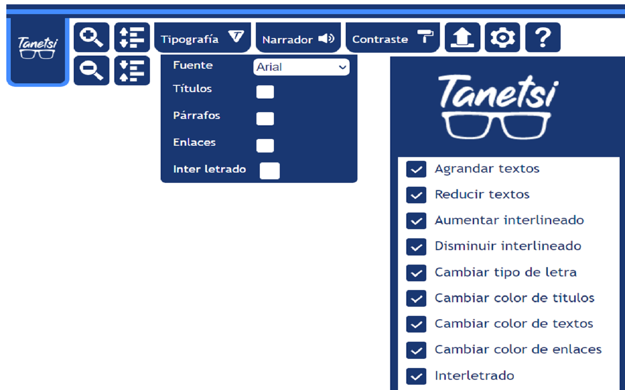 Tanetsi: Accesibility toolbar chrome谷歌浏览器插件_扩展第1张截图