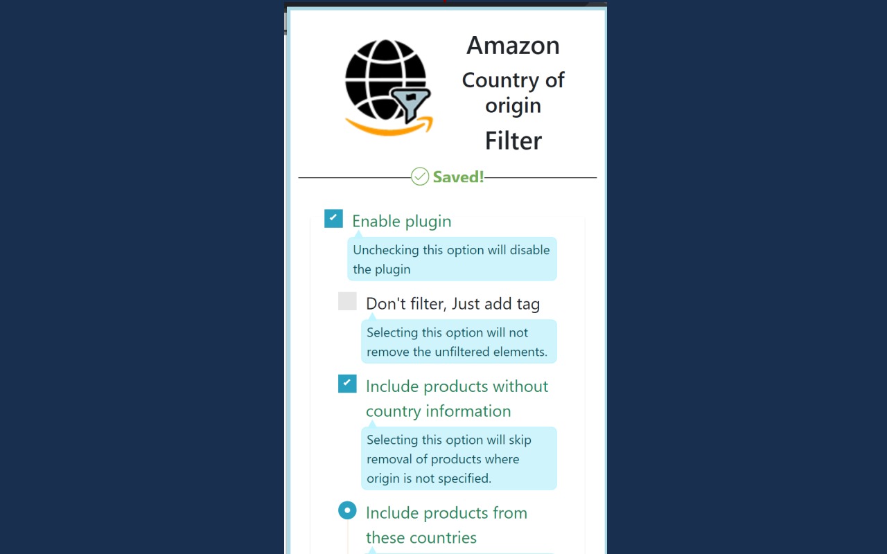 Amazon Country of origin Filter chrome谷歌浏览器插件_扩展第1张截图