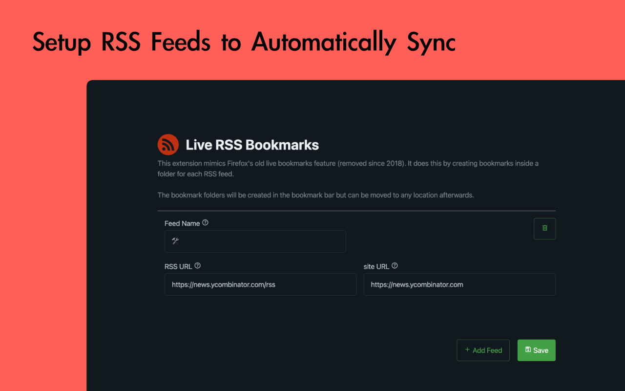 Live RSS Bookmarks chrome谷歌浏览器插件_扩展第1张截图