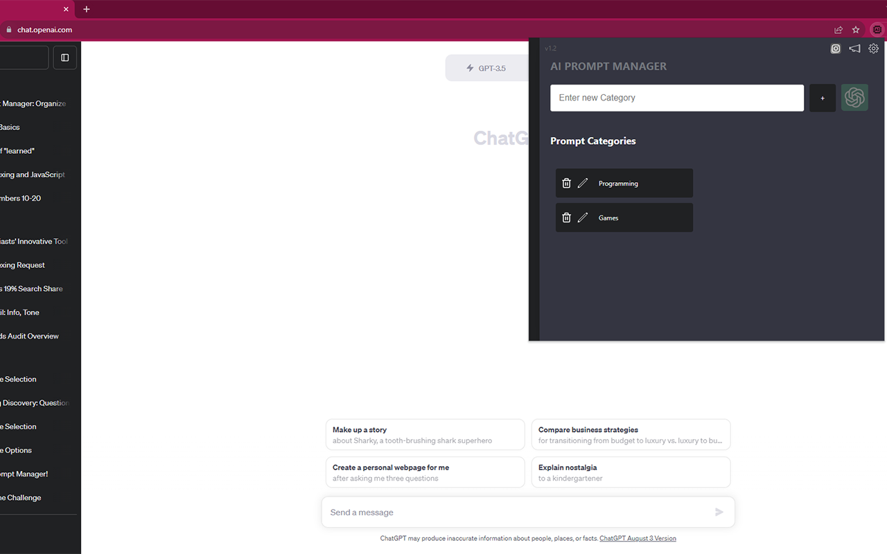AI Prompt Manager chrome谷歌浏览器插件_扩展第2张截图