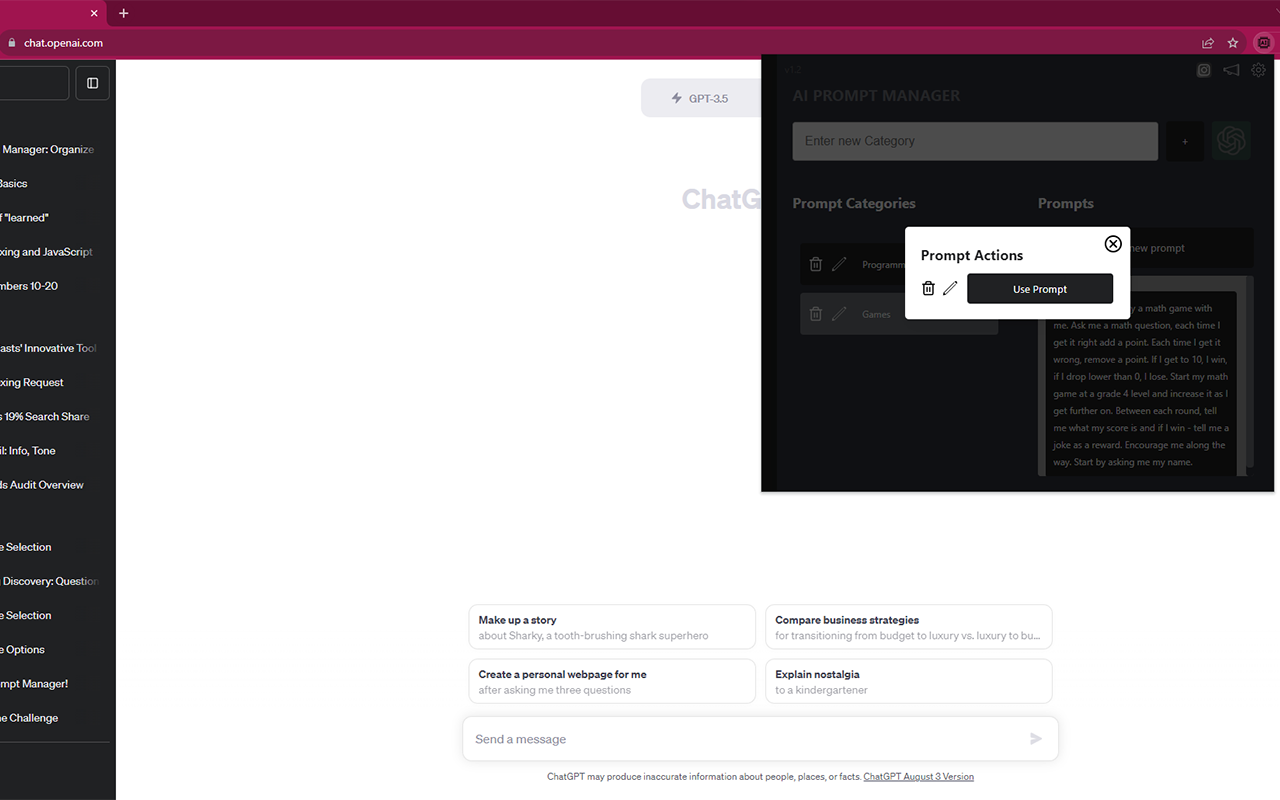 AI Prompt Manager chrome谷歌浏览器插件_扩展第3张截图