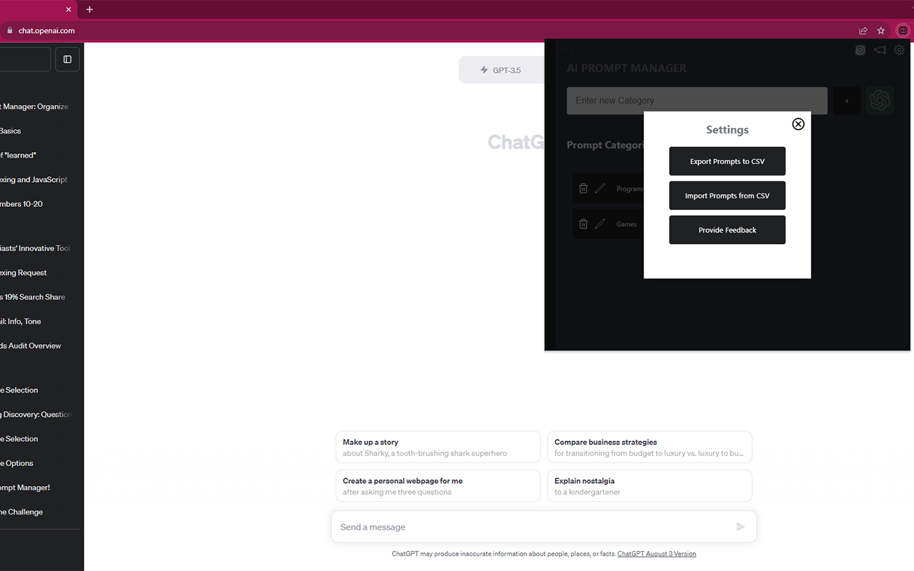 AI Prompt Manager chrome谷歌浏览器插件_扩展第4张截图