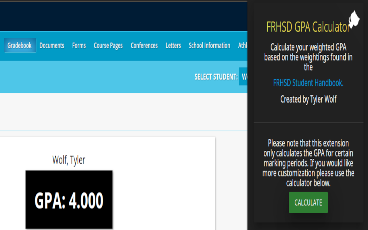 FRHSD GPA Calculator chrome谷歌浏览器插件_扩展第2张截图