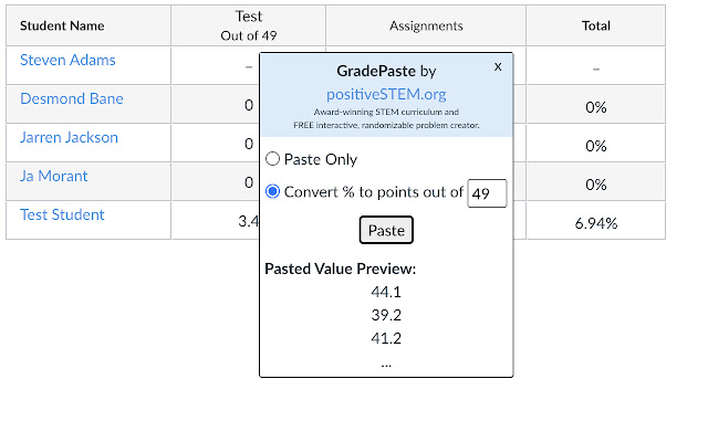 GradePaste by Positive Physics chrome谷歌浏览器插件_扩展第1张截图